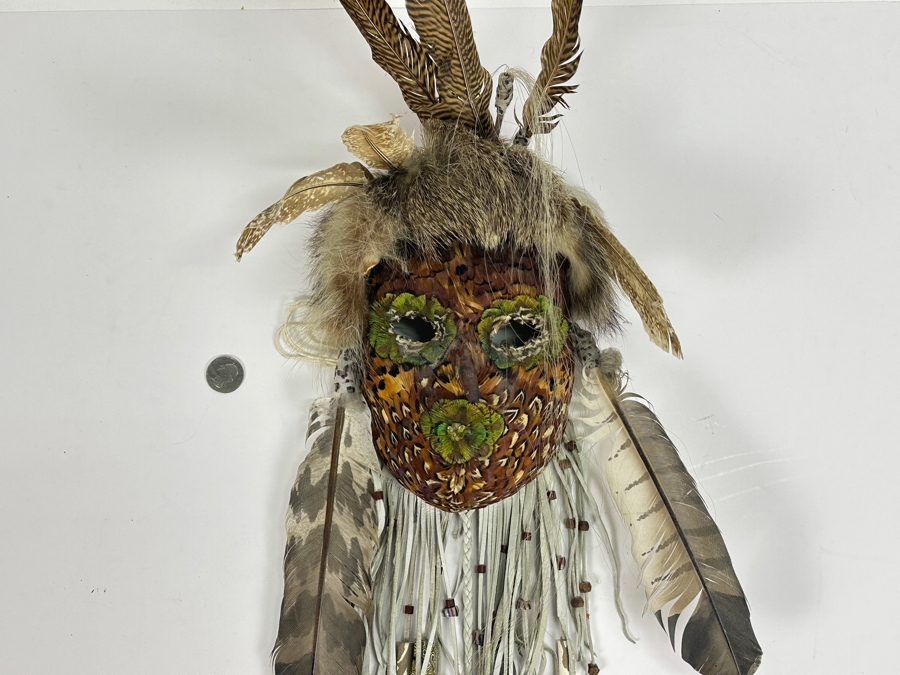Just Added - Judy Light Feather Adams 'Desert Winds' Spirit Mask Yaquina Artist Signed On Back [Photo 3]