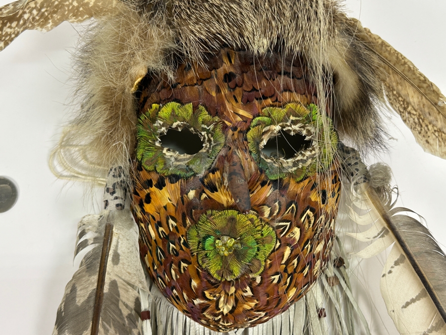 Just Added - Judy Light Feather Adams 'Desert Winds' Spirit Mask Yaquina Artist Signed On Back [Photo 5]