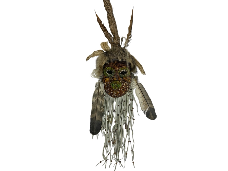 Just Added - Judy Light Feather Adams 'Desert Winds' Spirit Mask Yaquina Artist Signed On Back [Photo 2]