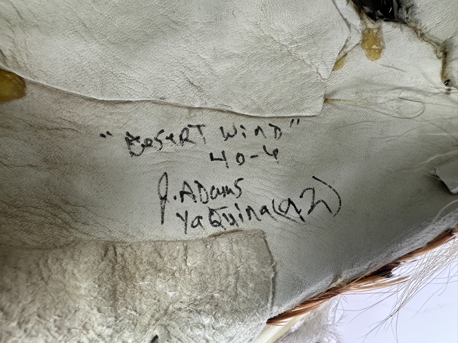 Just Added - Judy Light Feather Adams 'Desert Winds' Spirit Mask Yaquina Artist Signed On Back [Photo 15]