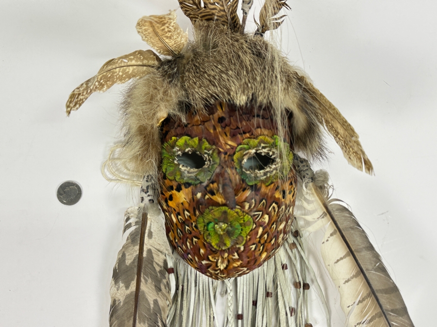 Just Added - Judy Light Feather Adams 'Desert Winds' Spirit Mask Yaquina Artist Signed On Back [Photo 4]