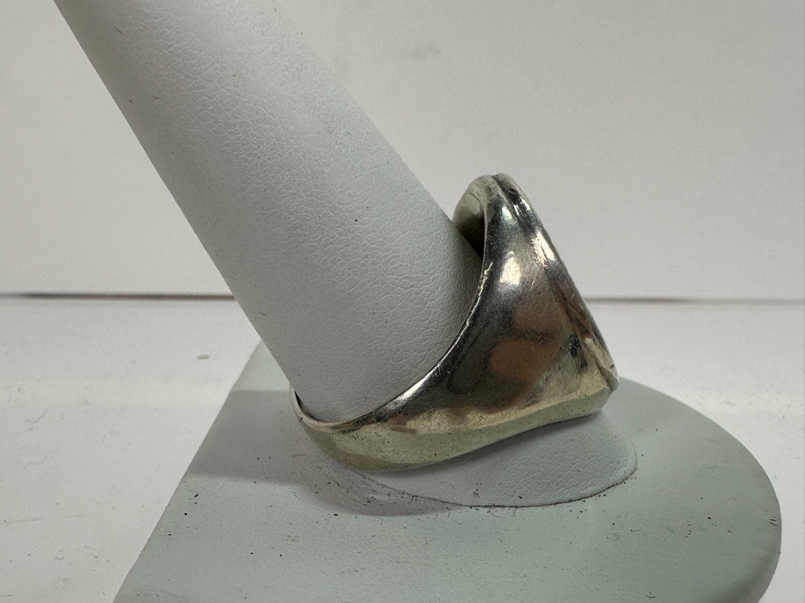 American Indian Sterling Silver Coyote Calvin Peterson Ring Size 12.5 14.4g [Photo 3]