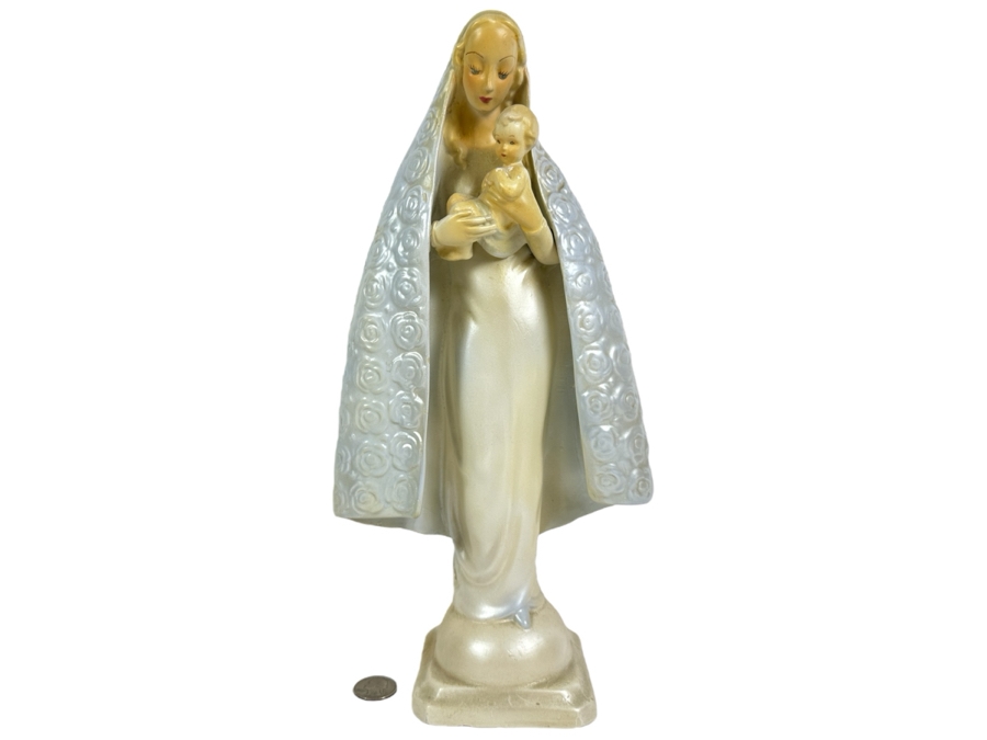 Vintage Chalkware Madonna with Child from Yugoslavia 14'H [Photo 1]