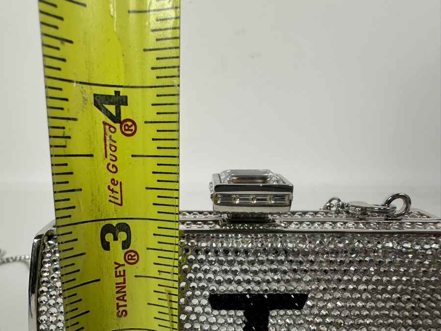 Judith Leiber Pushlock Micro Mini Crystal Crossbody Monogramed Clutch [Photo 10]