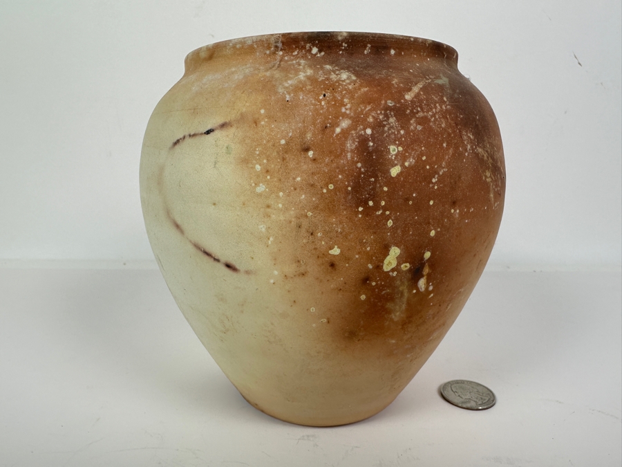 Just Added - Signed Pottery With Lid And Bamboo Finial 8H [Photo 6]