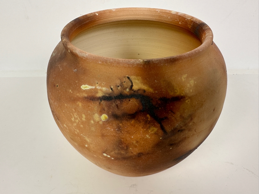 Just Added - Signed Pottery With Lid And Bamboo Finial 8H [Photo 5]