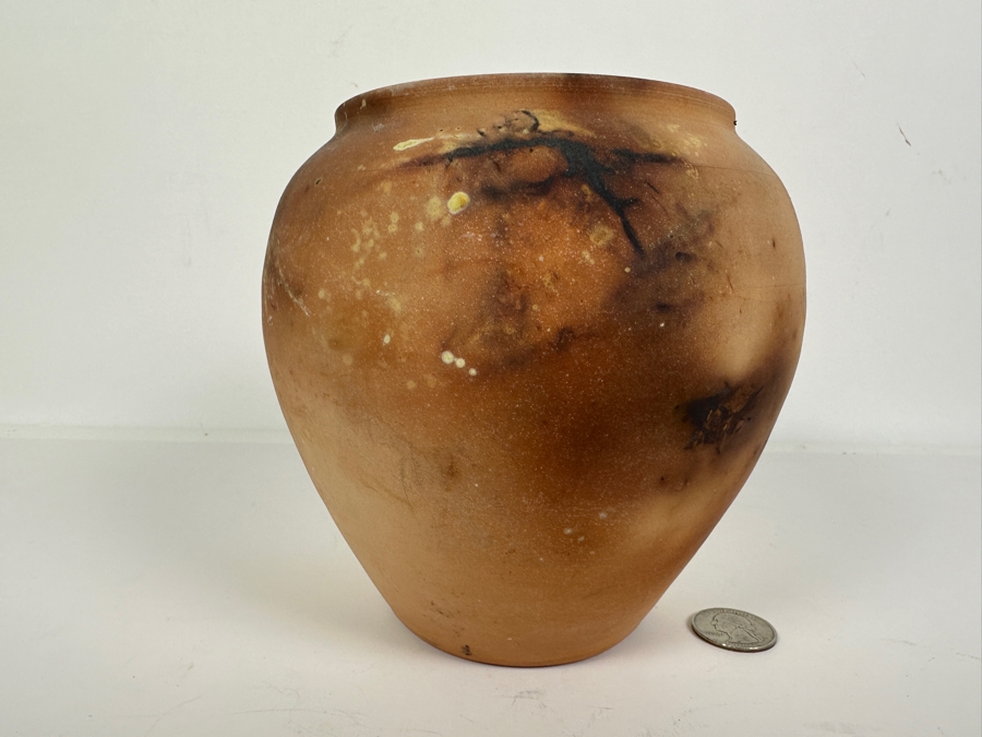 Just Added - Signed Pottery With Lid And Bamboo Finial 8H [Photo 4]