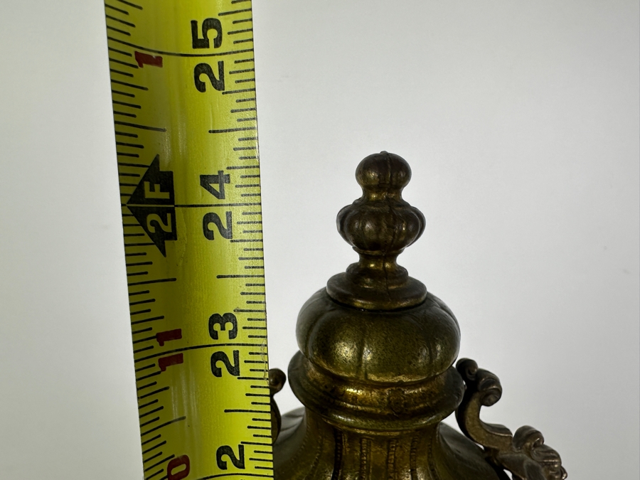 Vintage Ornate French Style Brass Mantle Clock - Needs Servicing 14'W x 7'D x 24'H [Photo 12]