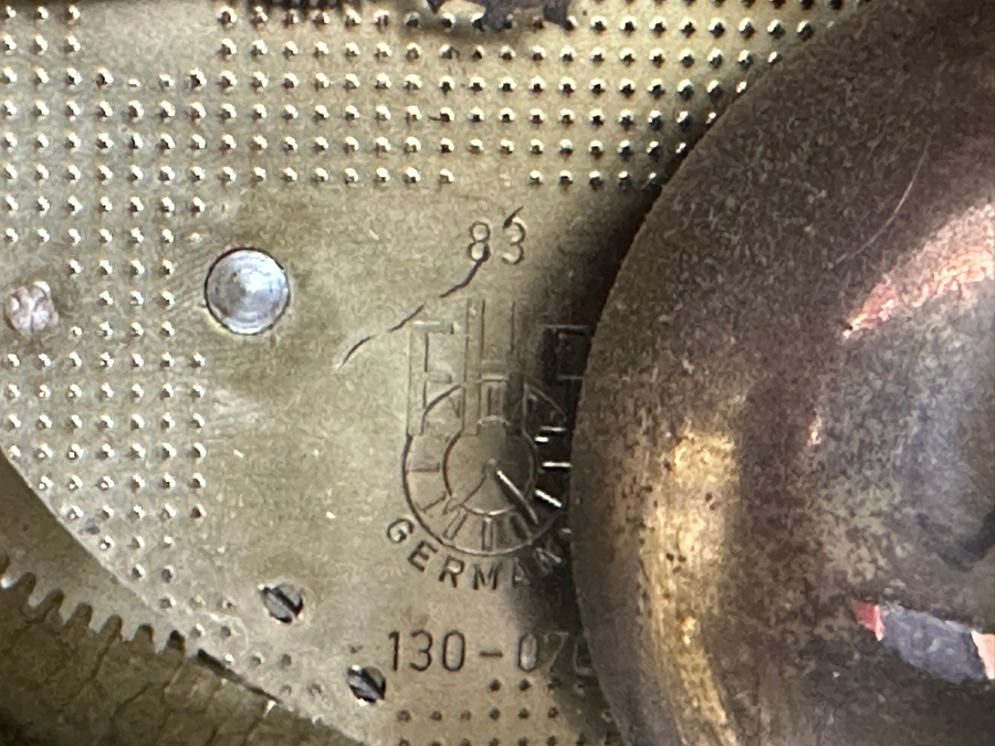 Vintage Ornate French Style Brass Mantle Clock - Needs Servicing 14'W x 7'D x 24'H [Photo 9]