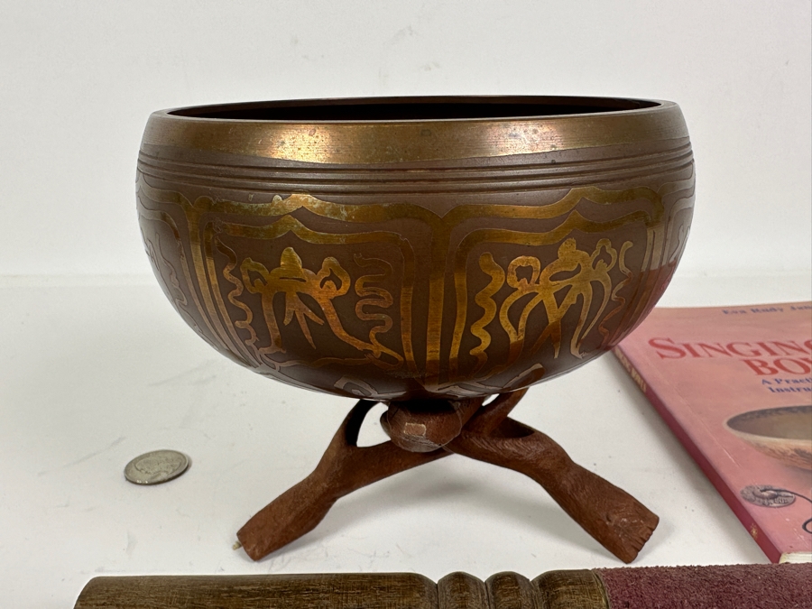Copper Singing Bowl with Book 6'W [Photo 3]