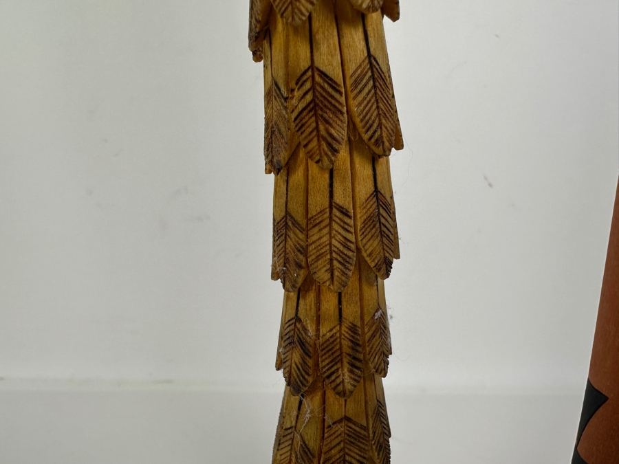 Just Added - Pair Of Vintage Carved Wooden Kachina Dolls Signed Underneath 19H [Photo 5]