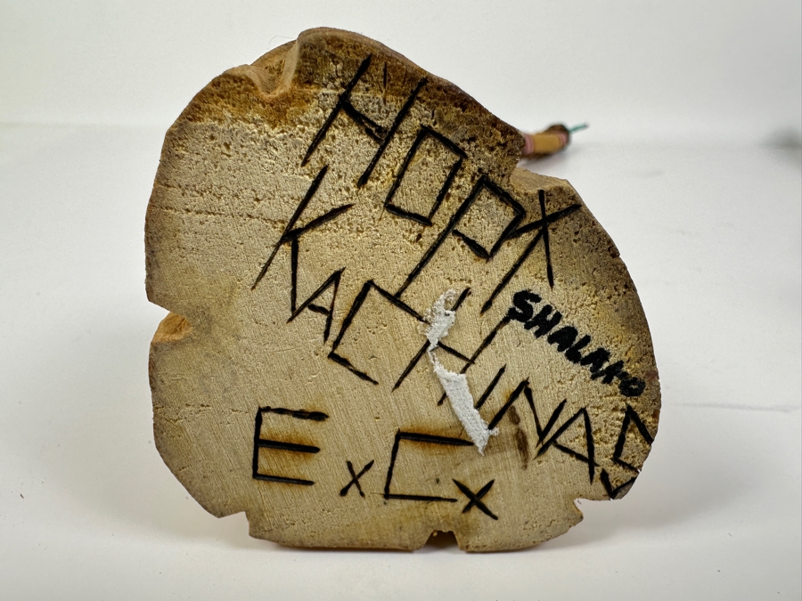 Just Added - Pair Of Vintage Carved Wooden Kachina Dolls Signed Underneath 19H [Photo 9]