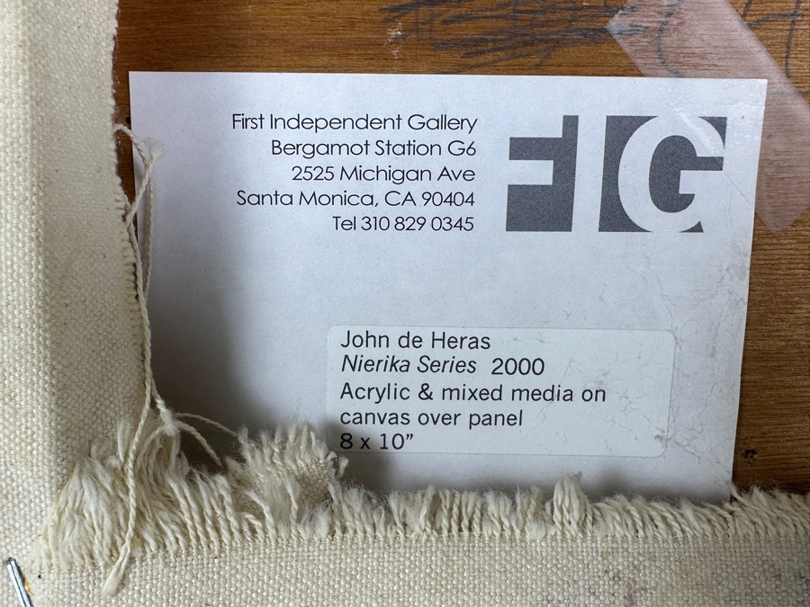 John de Heras Nierika Series 2000 Acrylic & Mixed Media on Canvas Over Panel 8 × 10 [Photo 9]