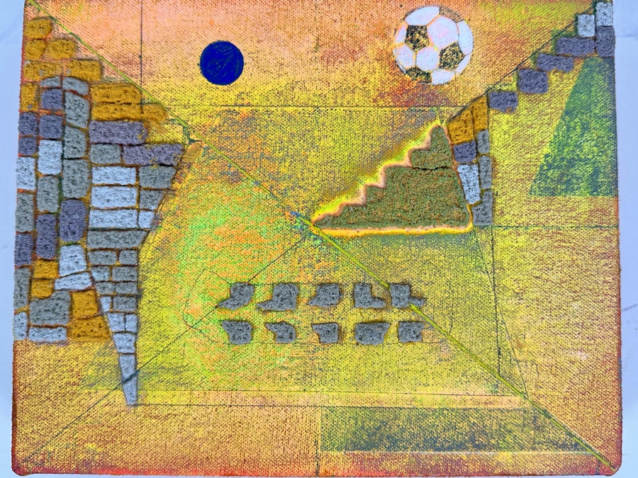 John de Heras Nierika Series 2000 Acrylic & Mixed Media on Canvas Over Panel 8 × 10 [Photo 3]