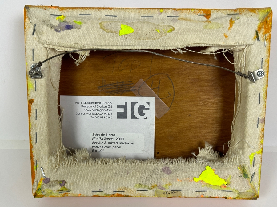 John de Heras Nierika Series 2000 Acrylic & Mixed Media on Canvas Over Panel 8 × 10 [Photo 8]