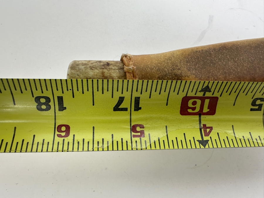 Native American Peace Pipe with Beadwork and Feathers 18' [Photo 11]