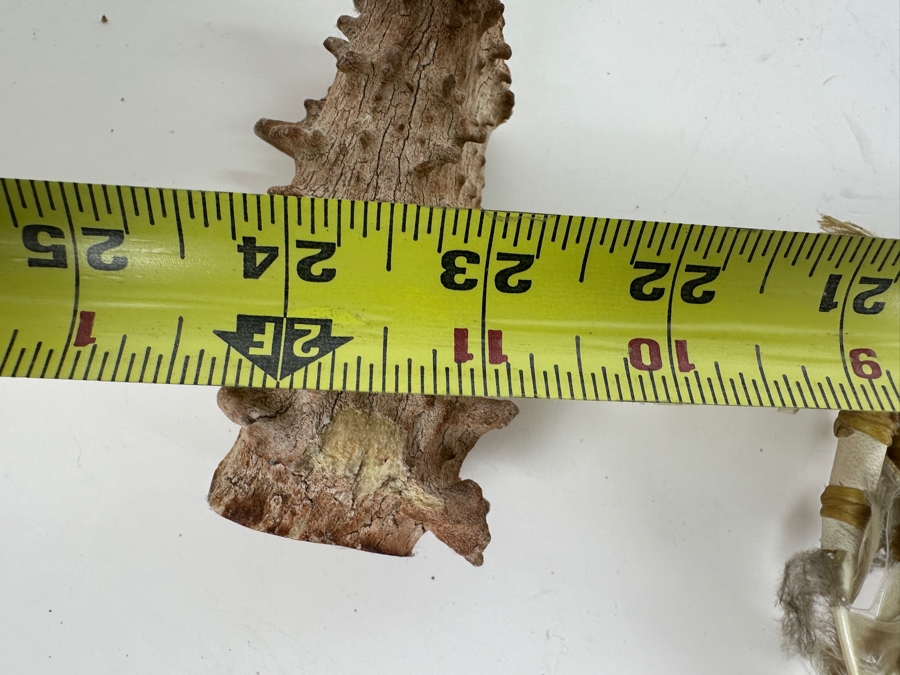 Native American Peace Pipe with Beadwork and Feathers 24' [Photo 8]