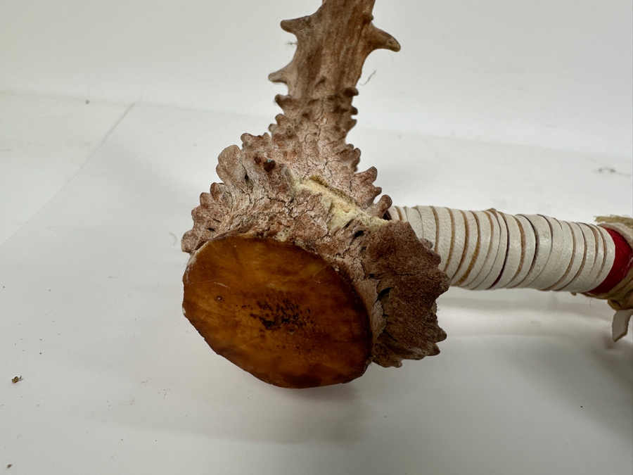 Native American Peace Pipe with Beadwork and Feathers 24' [Photo 3]