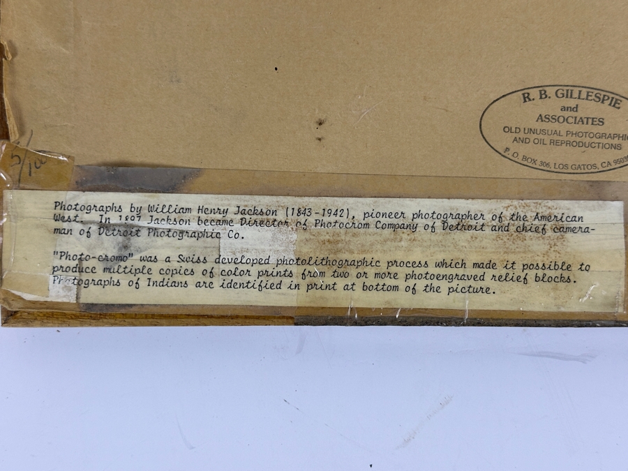 Just Added - Vintage William Henry Jackson (1843-1942) Photo-Cromo Photolithographic Print Of Native American Apache Chief James A. Garfield Copyright 1899 By Detroit Photographic Co 7.5 X 9.5 Framed [Photo 8]