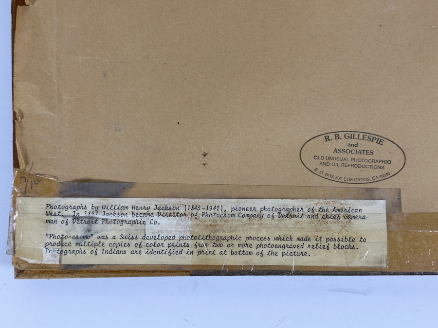 Just Added - Vintage William Henry Jackson (1843-1942) Photo-Cromo Photolithographic Print Of Native American Apache Chief James A. Garfield Copyright 1899 By Detroit Photographic Co 7.5 X 9.5 Framed [Photo 7]