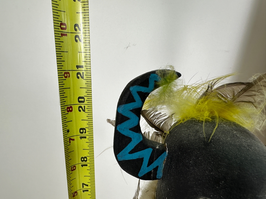 Just Added - Original Acrylic Painting On Canvas Of A Kachina And Pottery By Jimmy Yellowhair 15 X 30 Along With Matching Kachina Doll 21H [Photo 14]