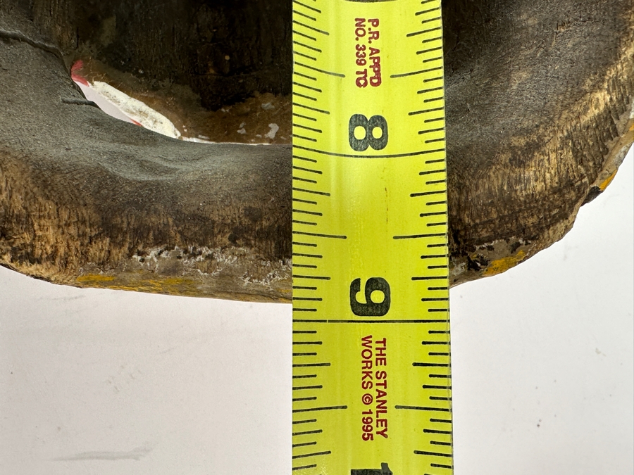 Just Added - Old Hand Carved Wooden Polychrome Mexican Folk Art Mask 6W X 9H X 5D [Photo 6]