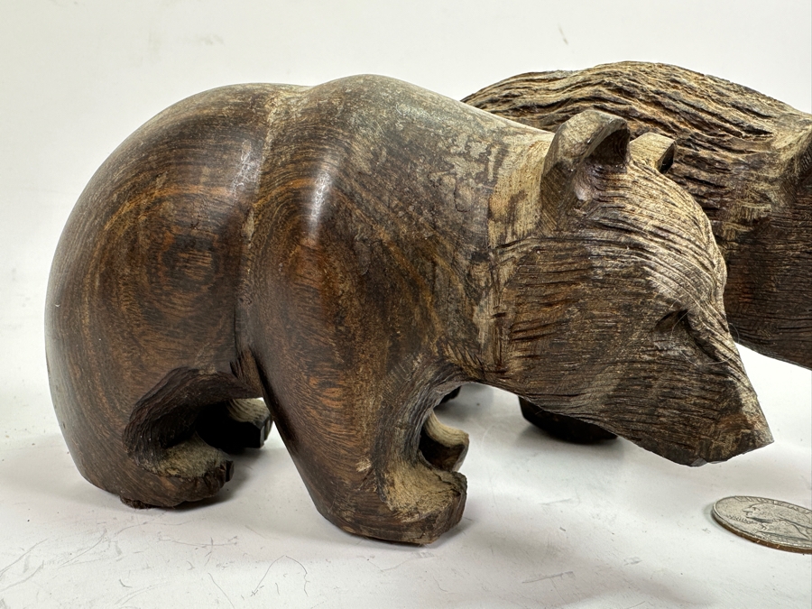 Set of Hand Carved Wooden Bears 5.25W and 6.5W [Photo 3]