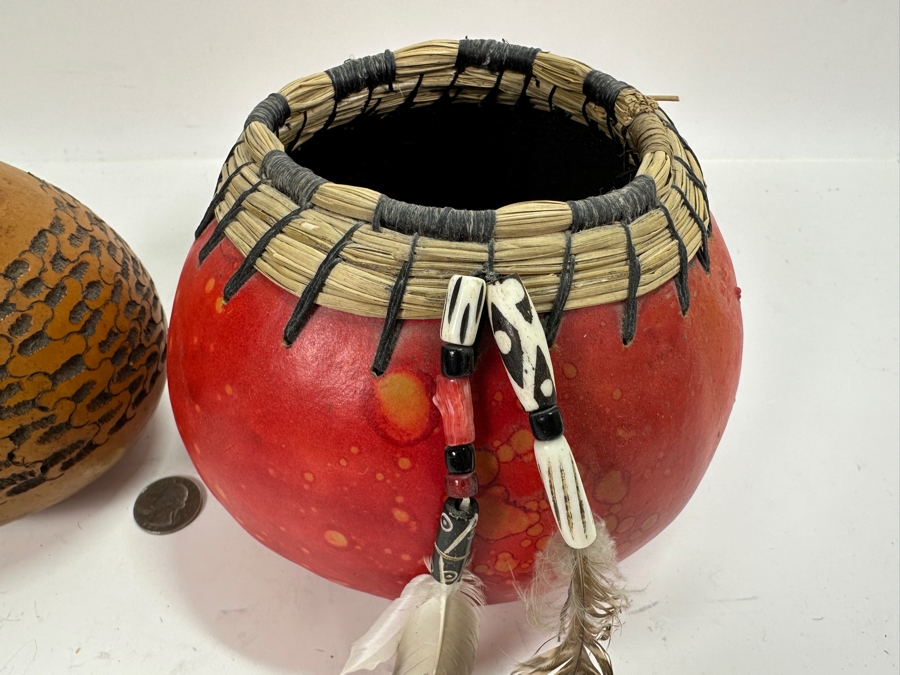 Set of Carved Gourds Signed Maggier [Photo 3]