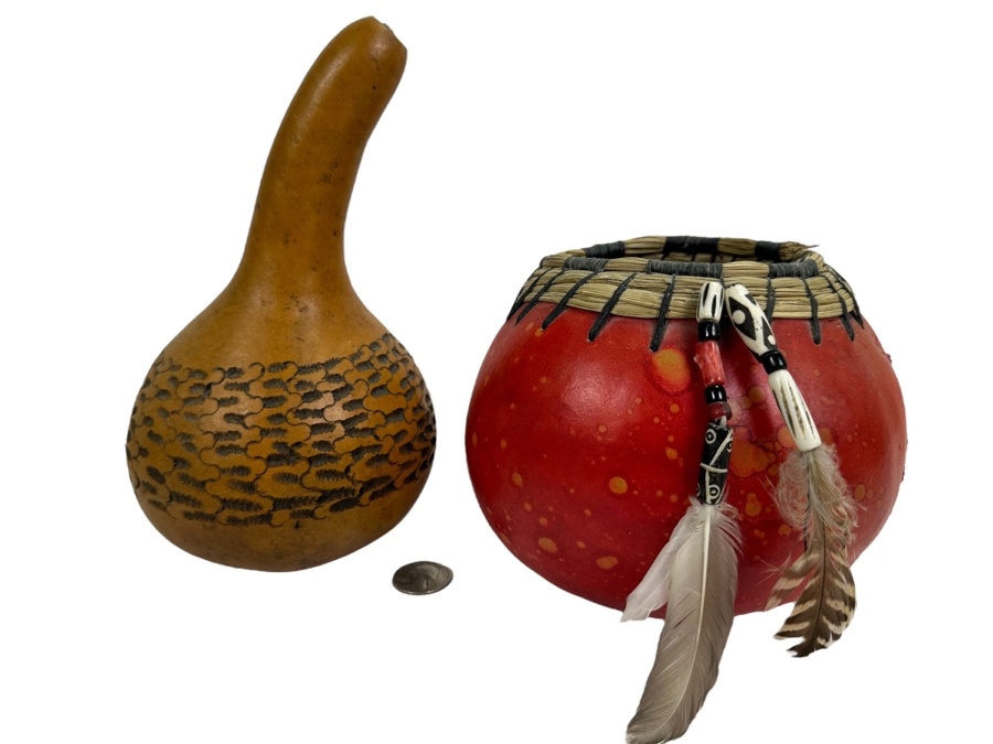Set of Carved Gourds Signed Maggier [Photo 1]