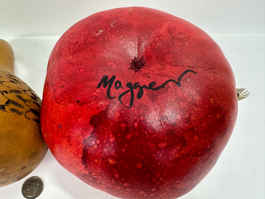 Set of Carved Gourds Signed Maggier [Photo 7]