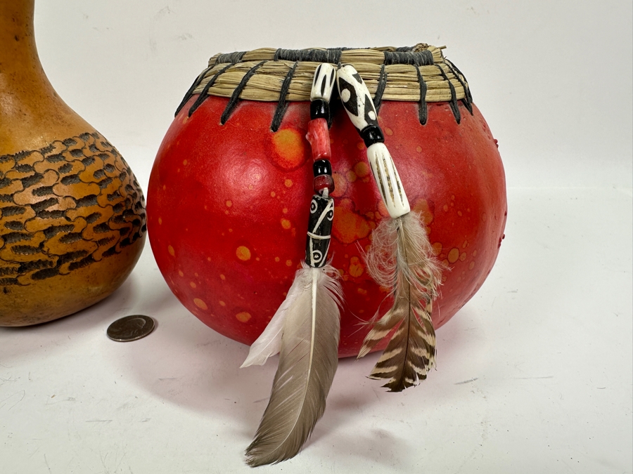 Set of Carved Gourds Signed Maggier [Photo 2]