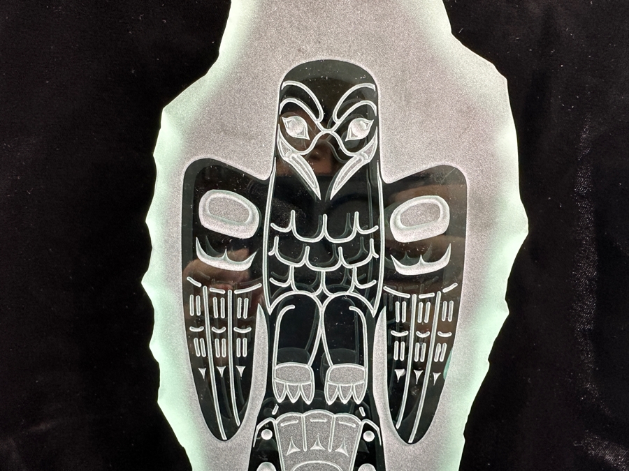 Just Added - Etched Glass Totem Sculpture Pacific Northwest Coast 14H [Photo 4]