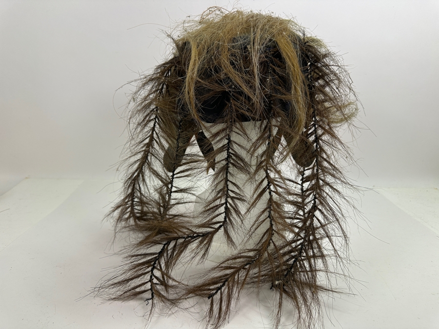 Just Added - Vintage Indonesian Balinese Rangda Red Wooden Mask Wig With Real Hair [Photo 5]