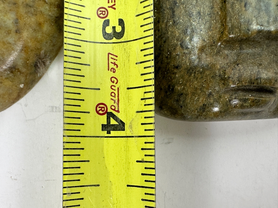 Just Added - Pair Of Inuit Eskimo Carved Soapstone Sculptures Signed Norman 3.5L [Photo 9]