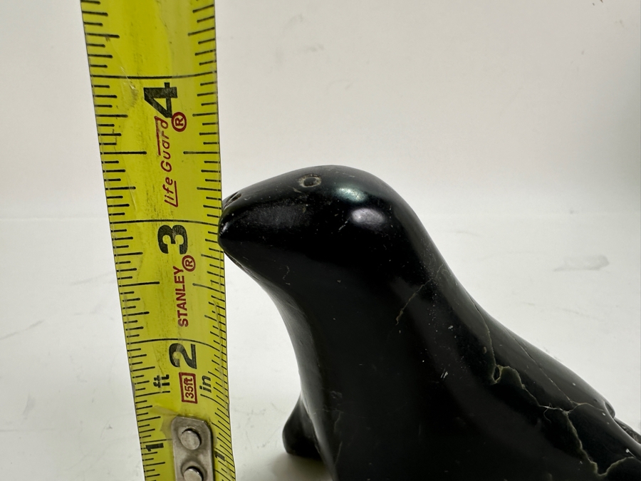 Just Added - Inuit Eskimo Carved Soapstone Seal 5W X 3.5H [Photo 9]