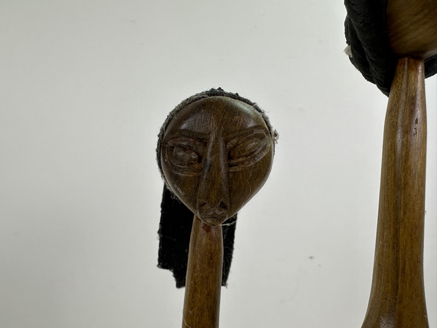 African Man and Woman Wooden Sculpture [Photo 3]