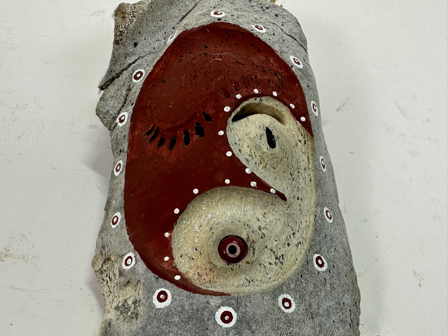 Just Added - Hand Painted Carved Bone Artist Signed 7.5L Retailed For $72 [Photo 2]