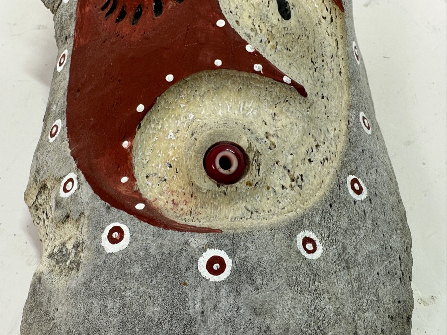 Just Added - Hand Painted Carved Bone Artist Signed 7.5L Retailed For $72 [Photo 3]