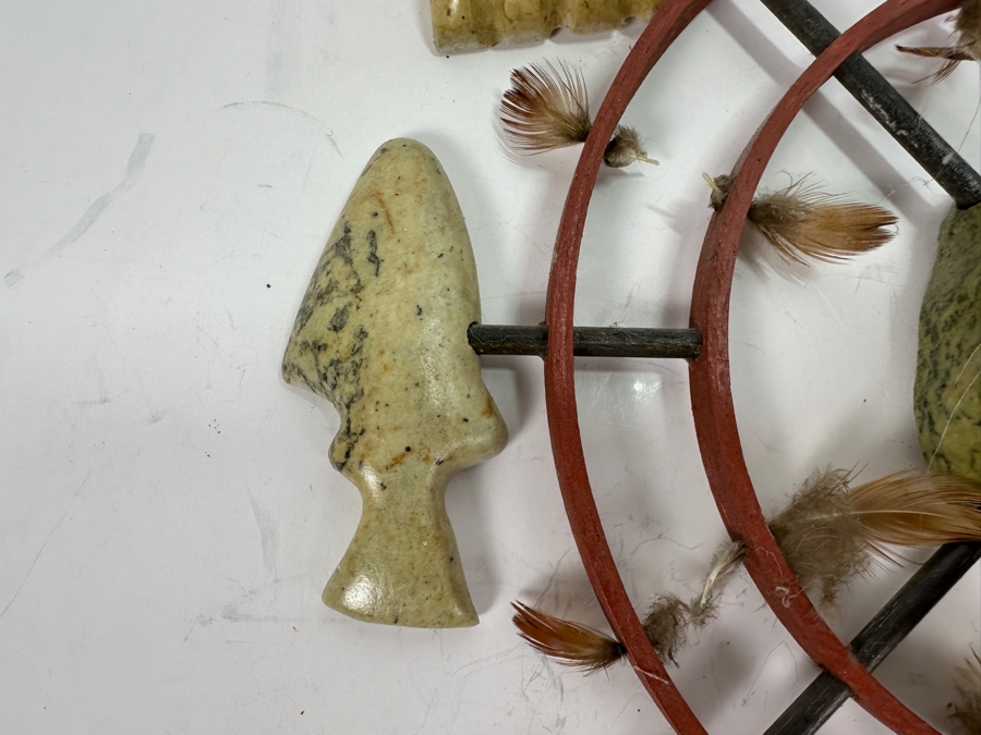 Just Added - Inuit Eskimo Carved Soapstone Sculpture Spirit Wheel Hoop Wall Hanging 11.5W [Photo 6]