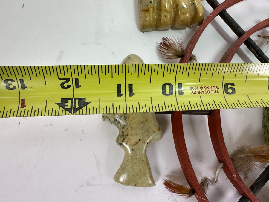 Just Added - Inuit Eskimo Carved Soapstone Sculpture Spirit Wheel Hoop Wall Hanging 11.5W [Photo 8]