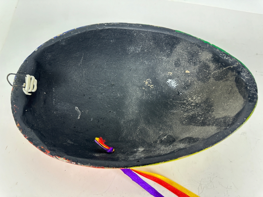 Colorful Hand-Painted Ceramic Mask Signed F. Amar Mexico 9'H [Photo 4]