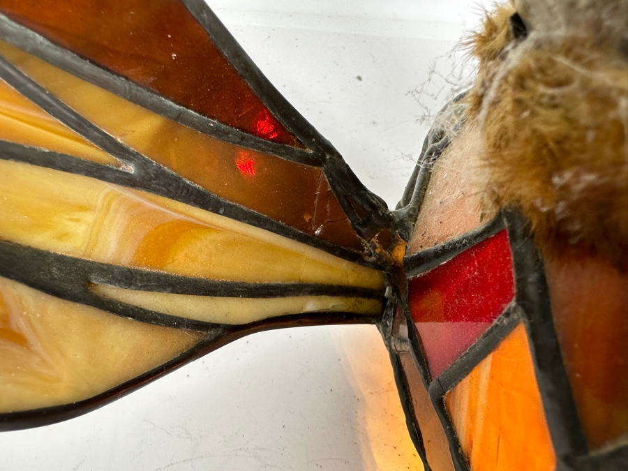 Stained Glass Deer Lamp with Real Antlers And Skull 16'W x 12'H x 13'D [Photo 7]