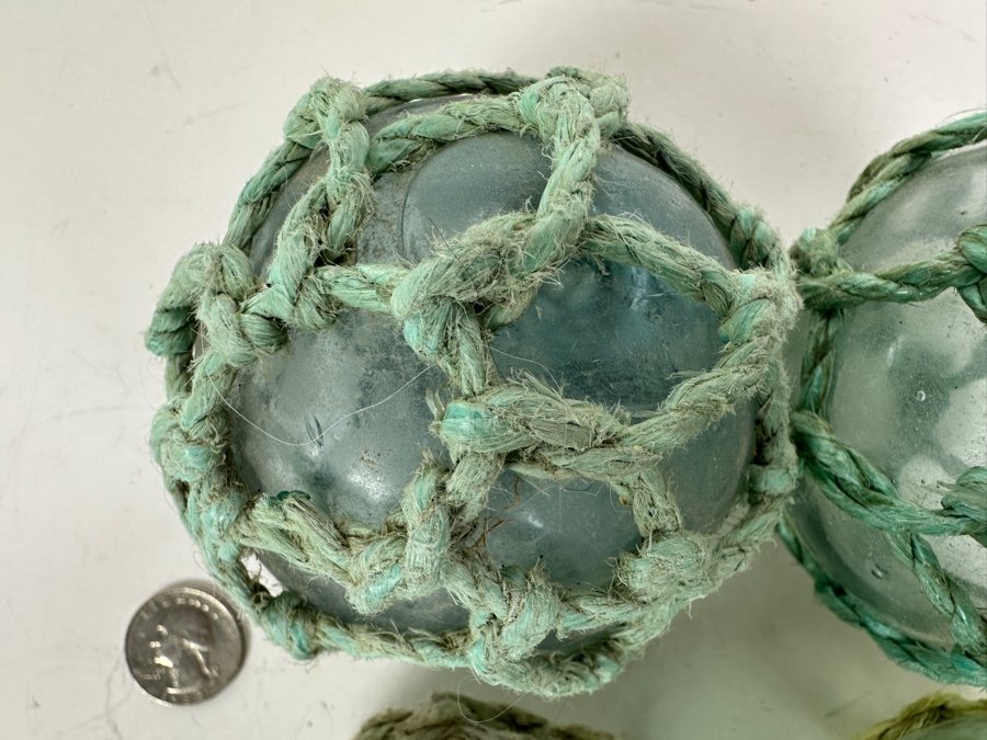 Vintage Set of (4) Glass Fishing Floats 3' [Photo 2]