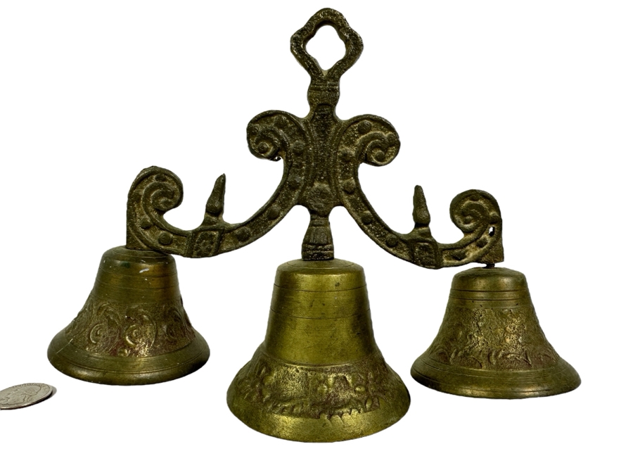 Vintage Brass Triple Bell Set