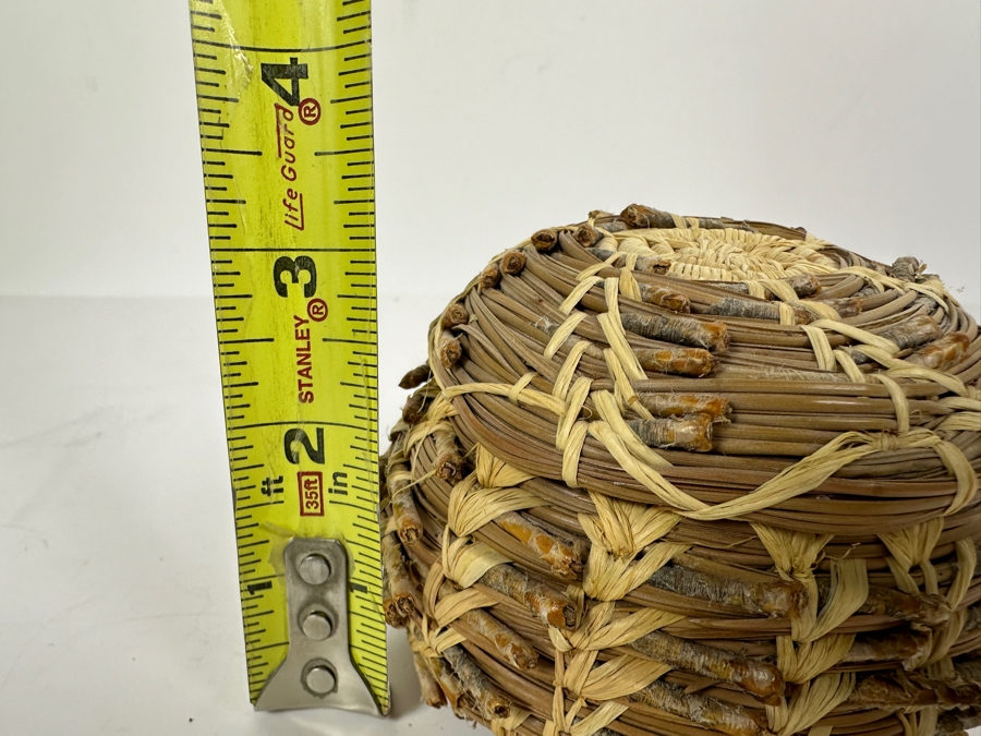 Pine Needle And Raffia Basket Made by Rosemary Castilla (Chumash) 4'W x 3.5'H [Photo 10]