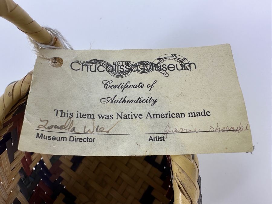 Just Added - Handmade Native American Choctaw Basket From The Chucalissa Museum 5W X 6.5H [Photo 6]