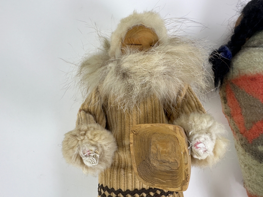 1940's Handmade Eskimo Doll and Skookum (Bully Good) Indian Doll 12' [Photo 5]