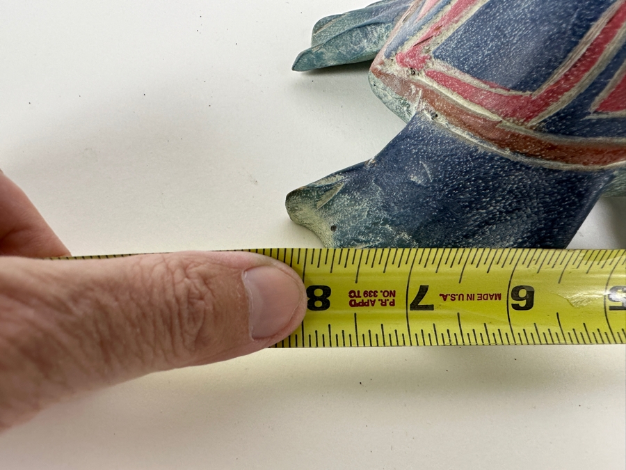 Hand Carved Wood Turtle Figurine 8'W [Photo 4]