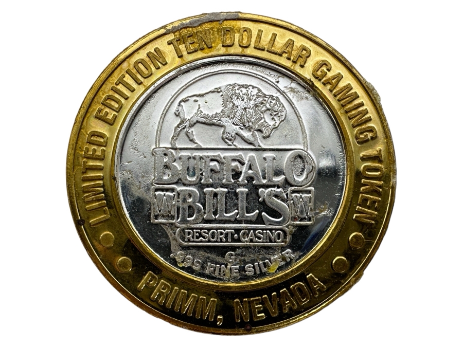 Buffalo Bill's Casino .999 Silver Limited Edition 'Wild Bill Hickok' $10 Gaming Token 37.4g [Photo 1]