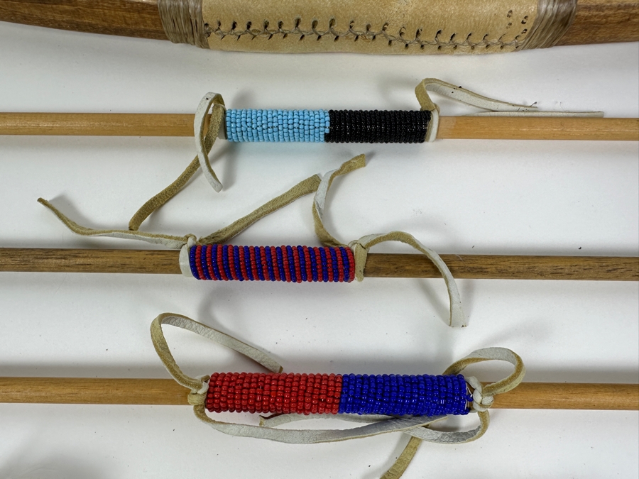 Native American Bow with Collection of (5) Beaded Arrows [Photo 3]